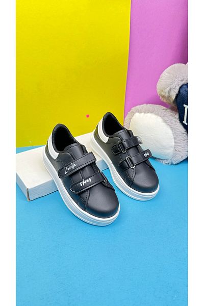 Nstil Pantofi de zi cu zi, unisex, alb-negru, cu cusături cu velcro, cu talpă groasă, pantofi sport confortabili, ușori 525pf