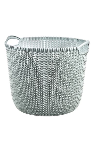 CURVER ,Knit,Large Round Basket,with 2 hand,30L,Dark Gray Color