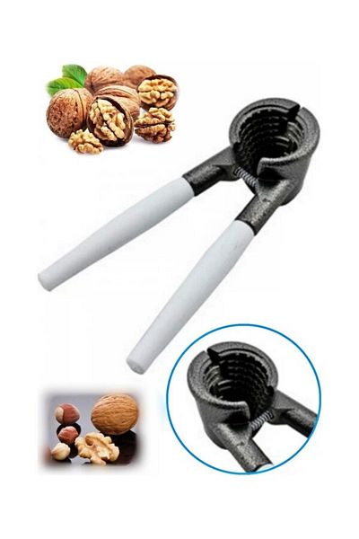 Star Long Lasting Walnut Cracker with White Silicone Handle