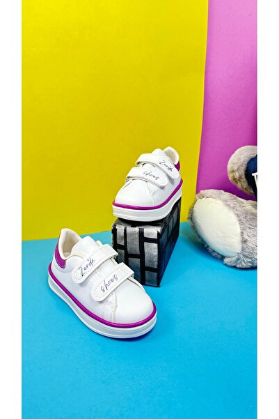 Nstil White Purple Men's Sneakers - Velcro Stitching, Thick Sole, Comfortable Lightweight 525Pf Sneakers