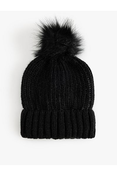 Koton Schwarze Baskenmütze für Damen 5WAK50026AA