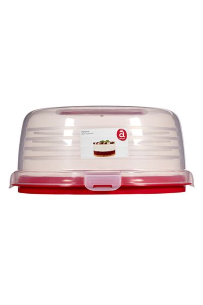CURVER ,Round Tart Box,High,with lid,Red,35CM