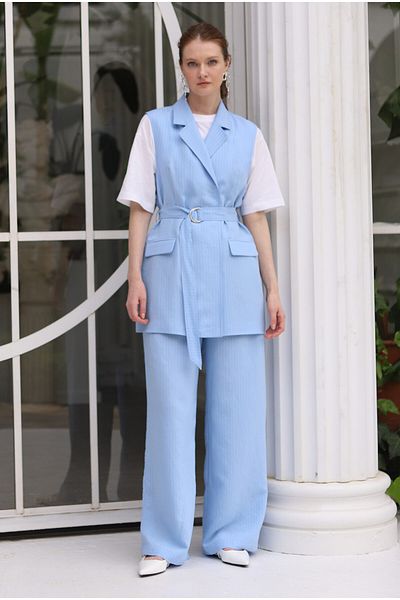 HEQA Vestă modal cu cataramă D Baby Blue
