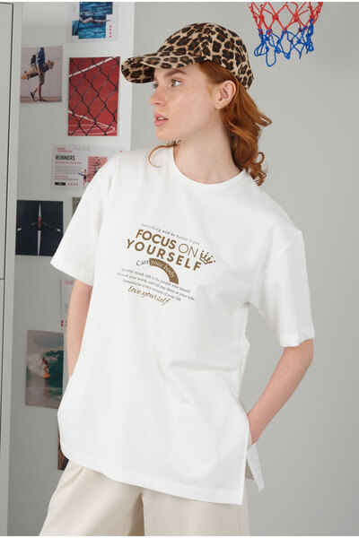 HEQA FocusOn Футболка Біла з принтом