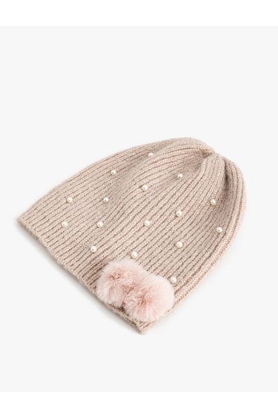 Koton Beanie Knit - Bead Detailed