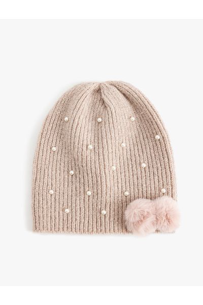 Koton Beanie Knit - Bead Detailed