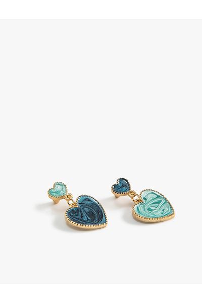 Koton Multicolor Heart Earrings - Dangle Design