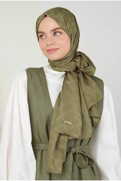 HEQA Şal Jacquard Verde - Model Logo
