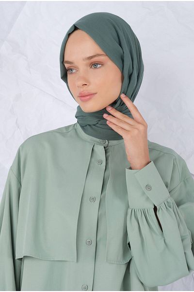 HEQA Dark Grass Cotton Shawl