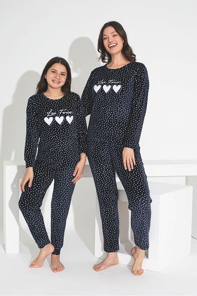 MEBA Women's Mother-Daughter French Velvet Pajamas Set