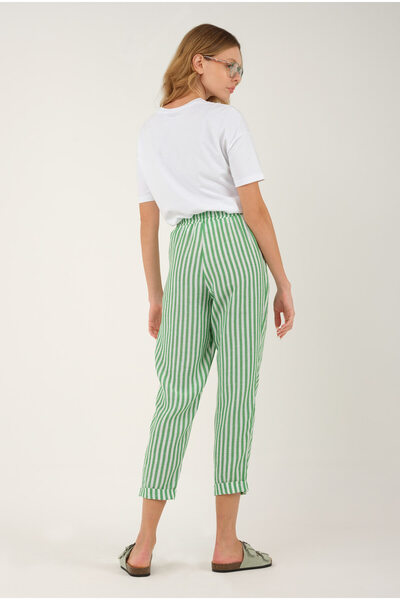 HEQA Смугасті штани зелені