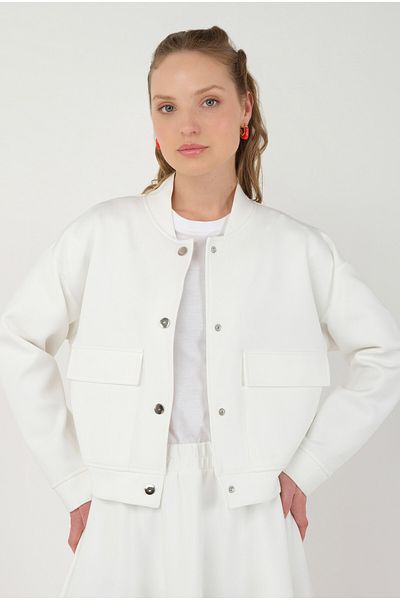 HEQA Jachetă Bomber Scuba Off White