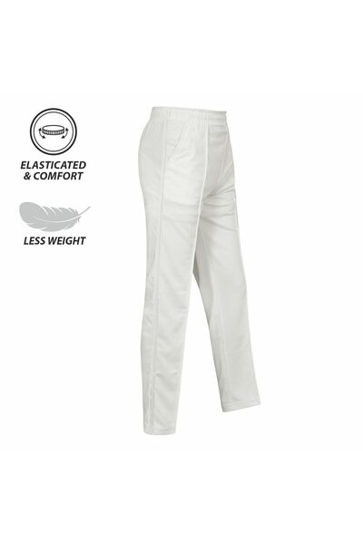 DSC Passion Men's Cricket Pant (WHITE, SIZE 30) | Ankle Length, Moisture Wicking, Full Elastic Waist