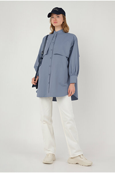 HEQA Retro Blue Windbreaker Shirt