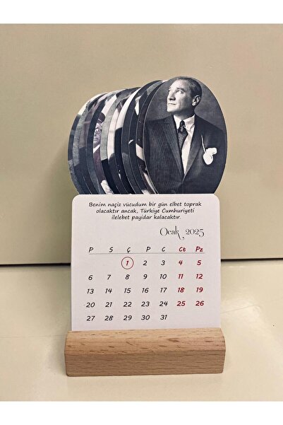 cabuk baskı 2026 Atatürk Takvimi, 2026 Masa takvimi, 2026 Atatürk resimli takvim