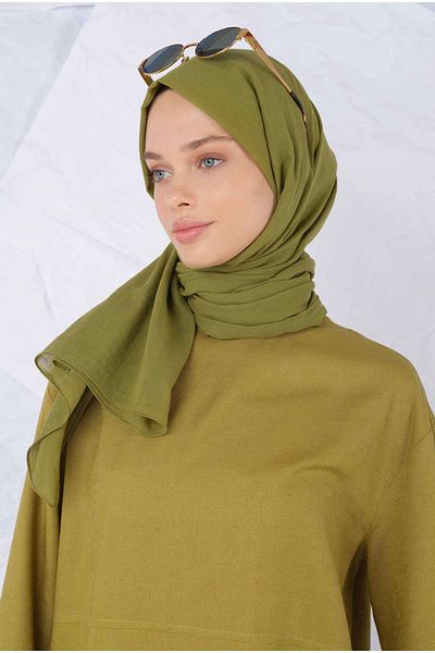 HEQA Pastel Pistachio Patterned Cotton Shawl