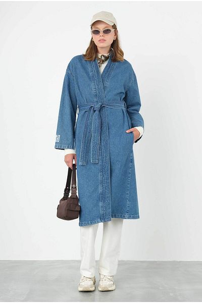 HEQA Kimono albastru din denim