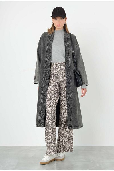 HEQA Kimono din denim antracit