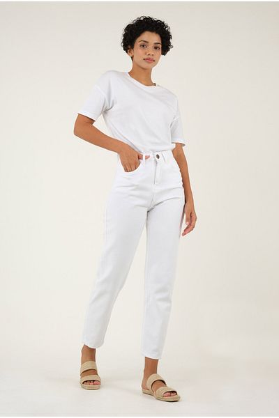 HEQA Mom Comfort Jean White