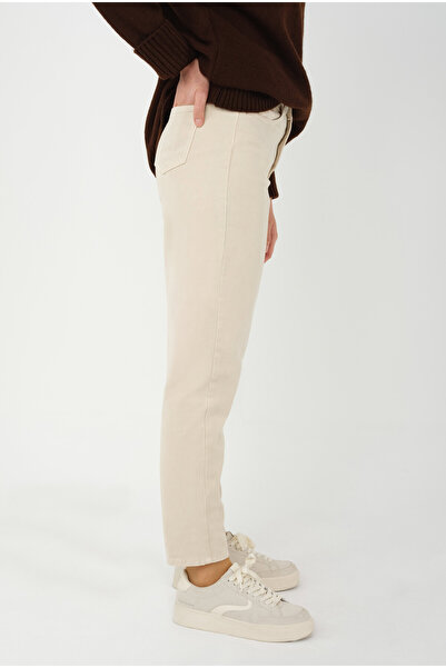 HEQA Yüksek Bel Balon Jean Bej