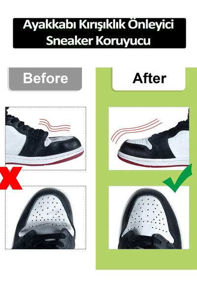 Dopar Sneakers Ayakkabı Kırışıklık Önleyici Koruyucu M 41-45 Uyumlu + Beyaz Ayakkabı Bağcığı