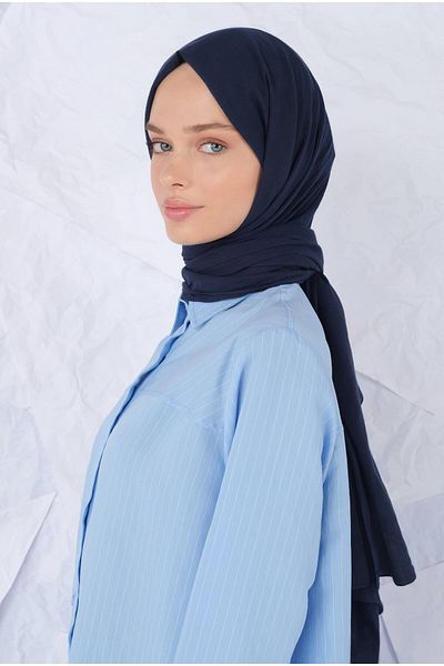HEQA Navy Blue Cotton shawl - Office shoes