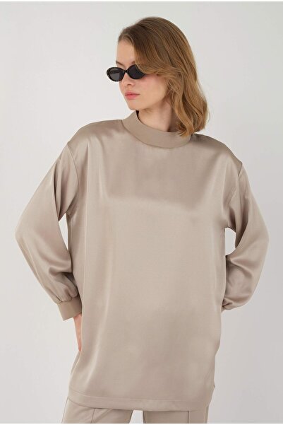 HEQA Бежевий атласний комплект - з резинкою