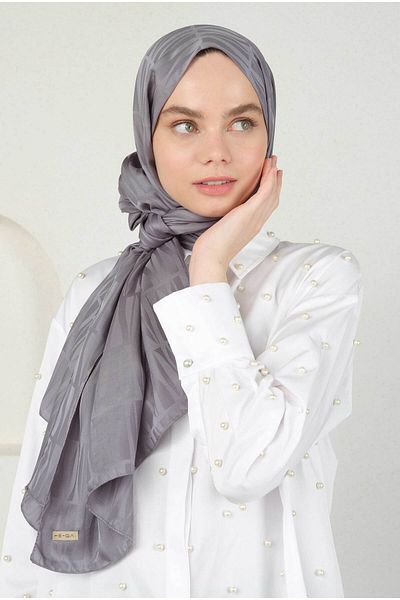 HEQA شال جو منقوش جاكار - ضباب