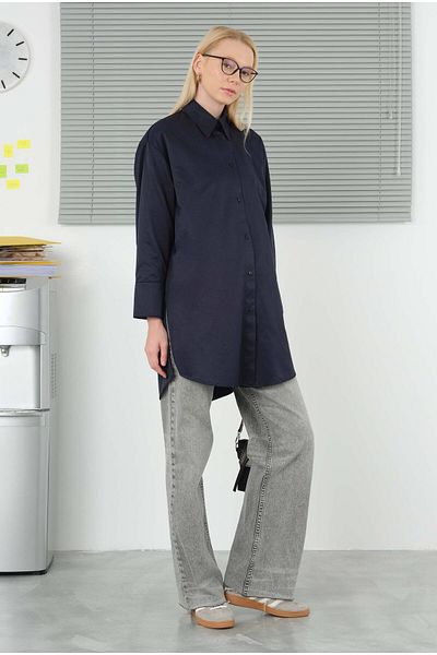 HEQA Cămașă Poplin Bleumarin - 90 cm Model Office