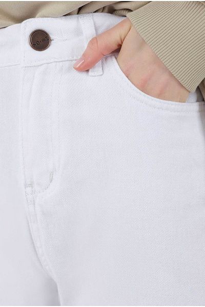 HEQA Mom Comfort Jean White