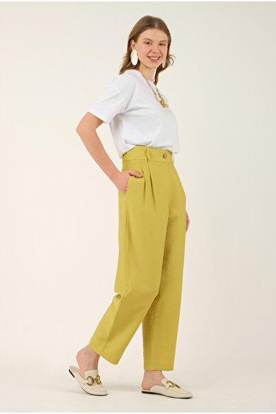 HEQA Штани з підкотами кислотно-зеленого кольору