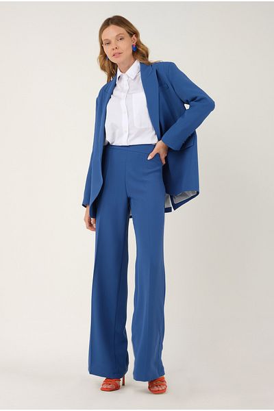 HEQA Jachetă Blazer Drapat Indigo