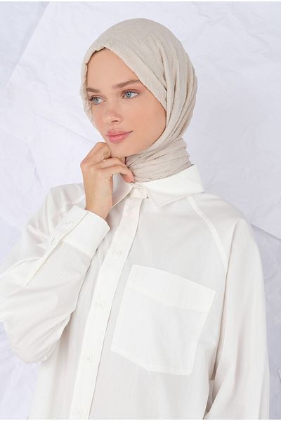 HEQA Şal Kraş Ivory