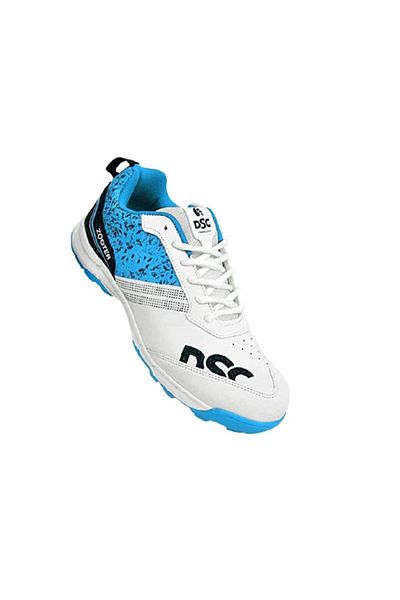 DSC Zooter Cricket Shoes (WHITE/BLACK, 8 UK/9 US/42 EU) | Pvc, Durable For Boys & Men