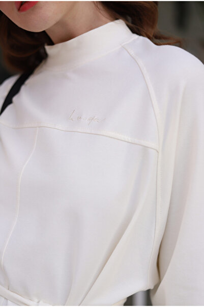 HEQA Ecru Colored Piece Sweat Dress