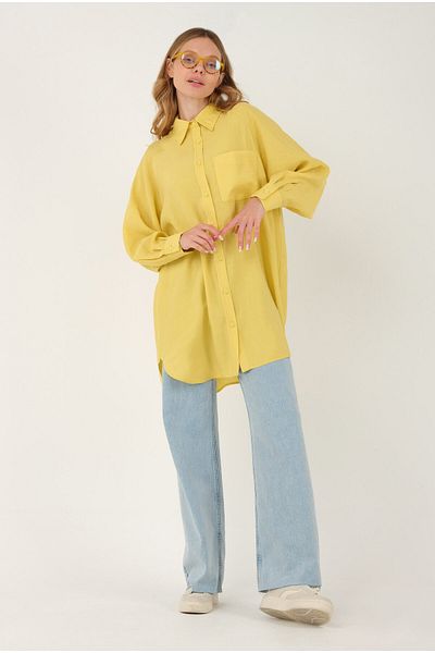 HEQA Cămașă modal cu mâneci raglan Galben pastel