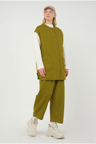 HEQA Pantaloni de trening cu balon verde acid