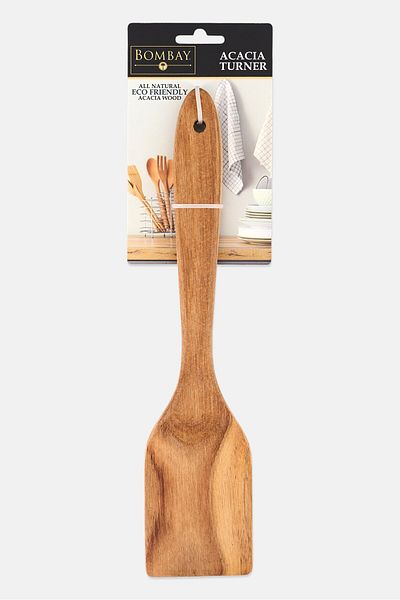 Bombay Acacia Wooden Solid Turner 30 L cm, Dark Beige