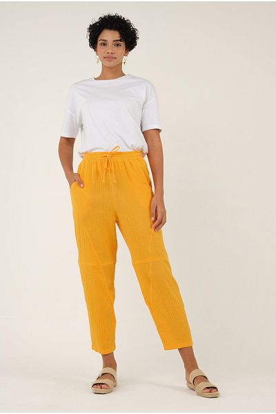 HEQA Pantaloni de muselină despicați Pepene galben