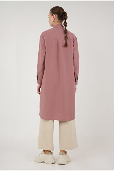 HEQA Parçalı Modal Gömlek Gül Kurusu