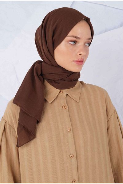 HEQA Dark Brown Cotton Shawl