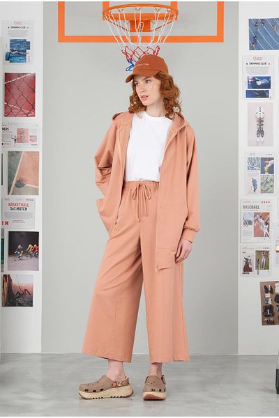HEQA Pantaloni de sport până la gleznă pastel somon