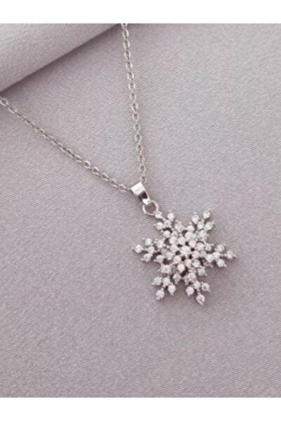 Zenorya قلادة من الفولاذ على شكل ندفة الثلج مع أحجار وأحجار