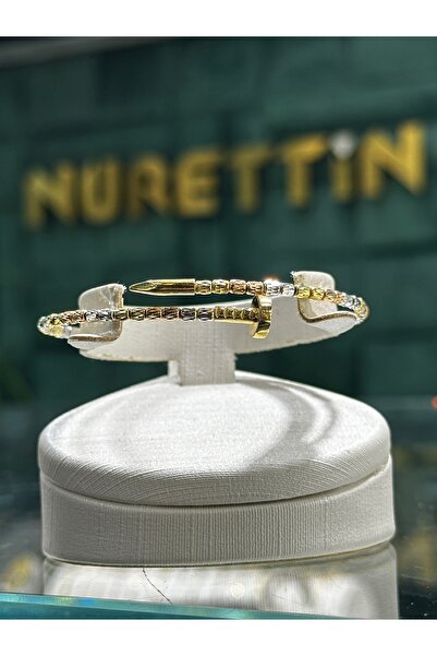 NURETTİN Kuyumculuk Dorika Toplu Çivi Model Altın Kelepçe Bilezik