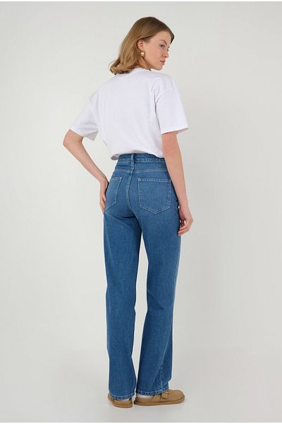 HEQA Jean Straight Fit Albastru Mediu