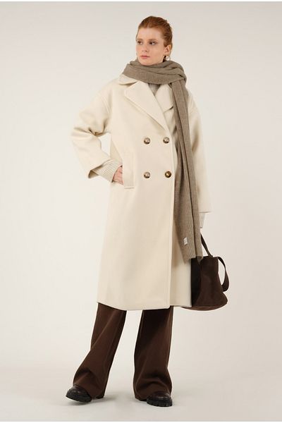HEQA Plain Knit Scarf Light Mink