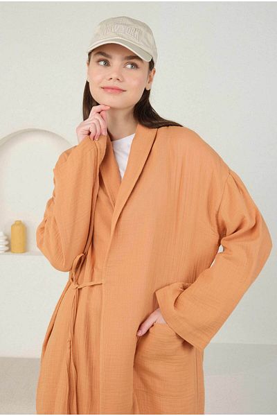 HEQA Kimono Somon - Muslină Buzunar Detaliat
