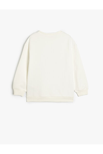 Koton Sweatshirt mit Schleife, langärmelig, Rundhalsausschnitt, Baumwollmischung