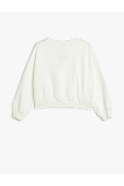 Koton Heart Printed Cotton Blended Long Sleeve Sweatshirt