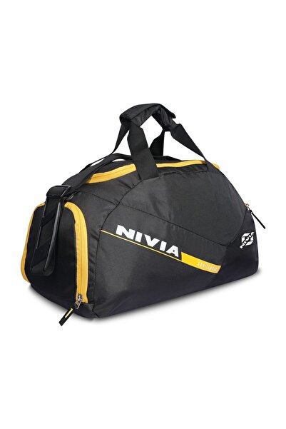 Nivia Sports Space Sports & Travel Bag | Black/yellow, Medium, Separate Shoes Compartment